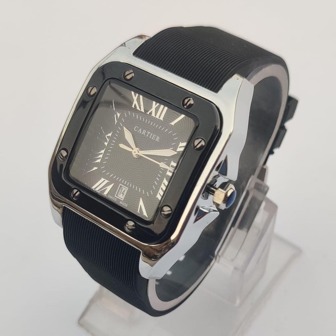 Black Square Dial with Rubber Strap