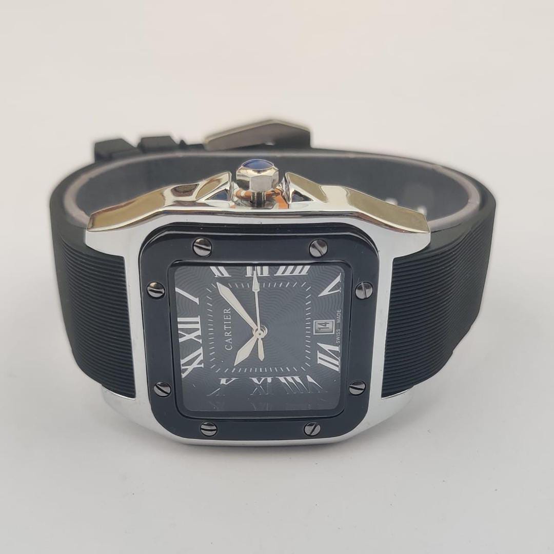 Black Square Dial with Rubber Strap