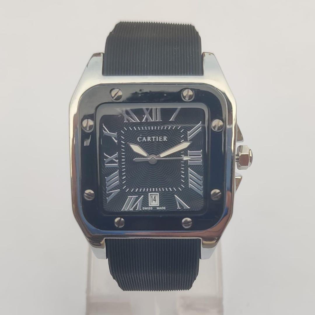 Black Square Dial with Rubber Strap